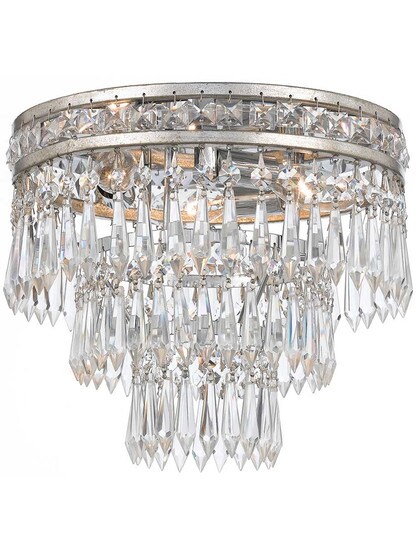 Mercer 3-Light Flush Mount Ceiling Light in Olde Silver.